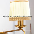 Arabian Bronze Chandelier Lights com branco e sombra de tecido de ouro D-6017/3